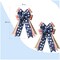 Set of 2 Patriotic Decor Bows – 15" Red, White & Blue American Flag Stripe Bows for Wreaths, Tree Toppers, Indoor & Outdoor Holiday Decorations
